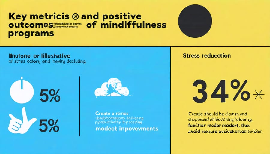 Infographic displaying mindfulness program success metrics and outcomes