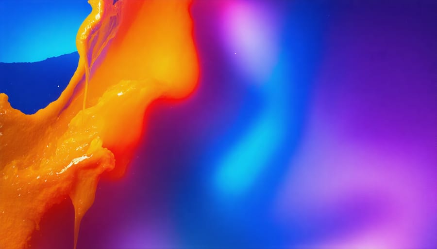 Microscopic view of phase change material transitioning between solid and liquid states