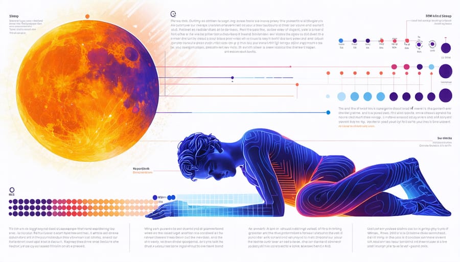 Visual representation of sleep cycle stages with emphasis on REM sleep phase