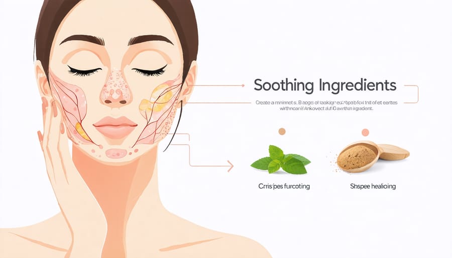 Diagram of skin layers demonstrating barrier repair process and healing ingredients