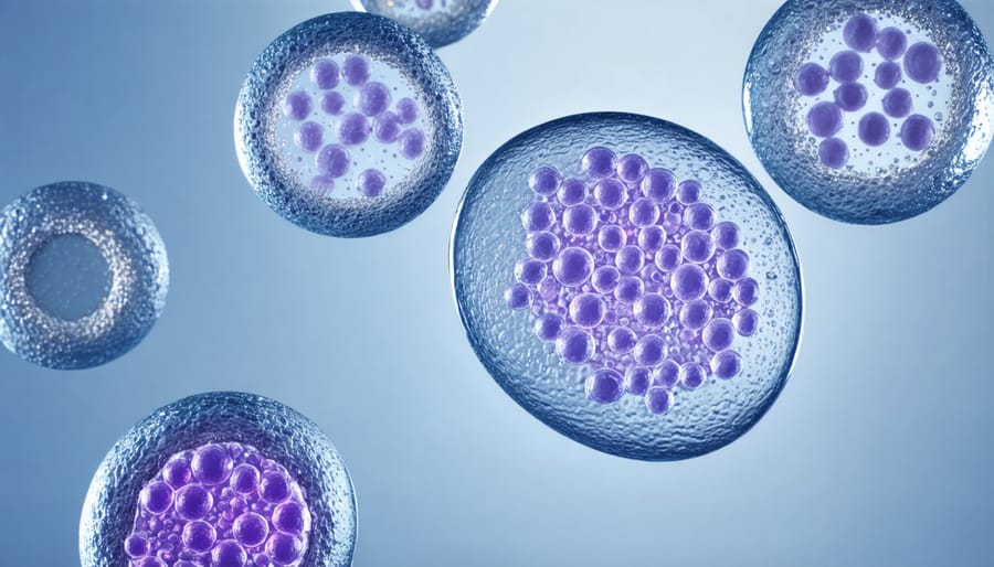 Microscopic view of isolated stem cells under laboratory conditions