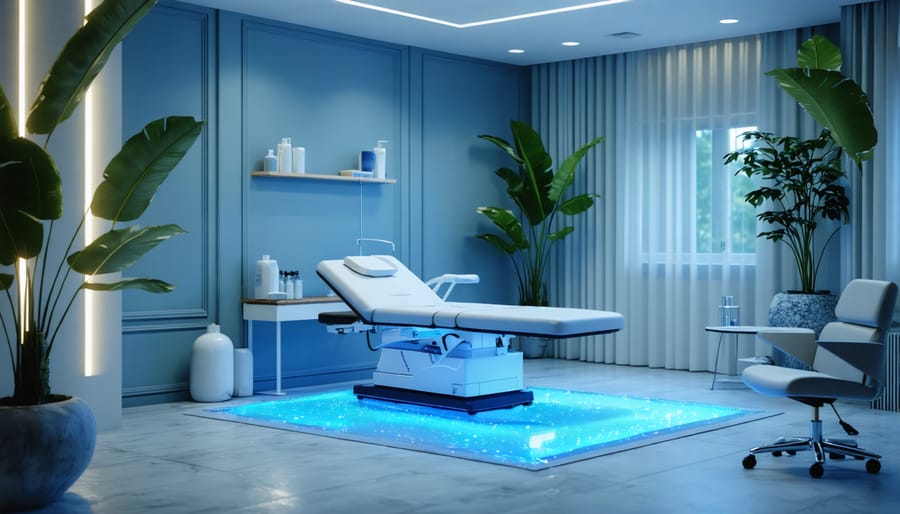 Modern z-therapy treatment room with sleep monitoring equipment