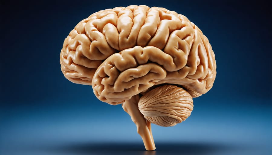 Detailed model of human brain with highlighted hypothalamus region