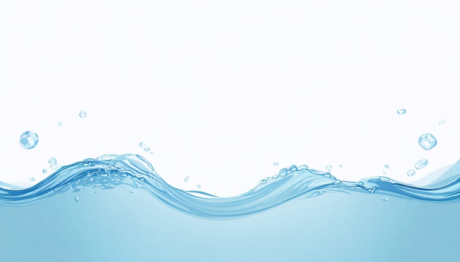 Clear glass vessel containing pristine water with elegant light reflections