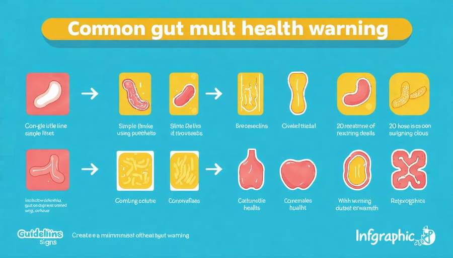 Visual representation of various symptoms indicating poor gut health