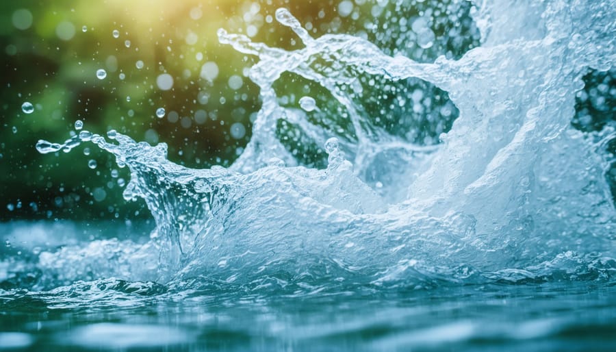 Person drinking water while exercising in outdoor setting