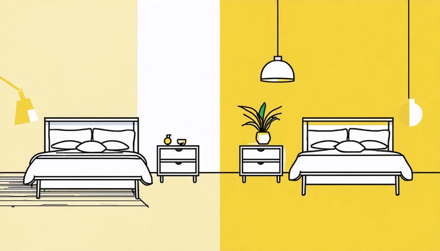 Illustrated guide to sleep-friendly bedroom arrangement and lighting
