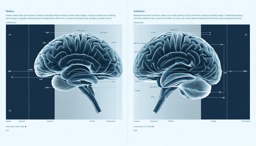 Colorful medical brain scan highlighting REM sleep activity regions
