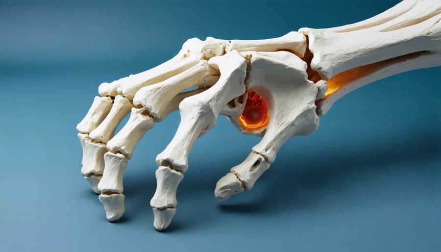 Medical illustration demonstrating how stem cells are used to repair a broken bone