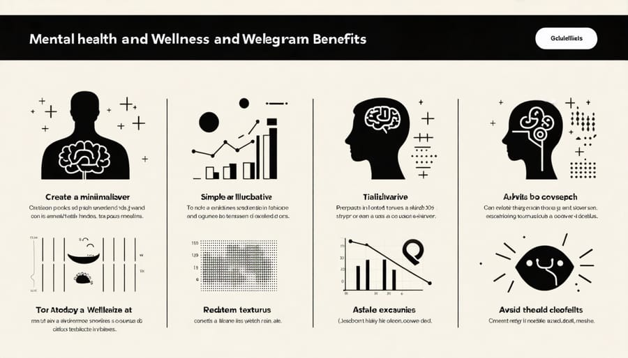 Data visualization showing key workplace wellness program metrics and mental health outcomes