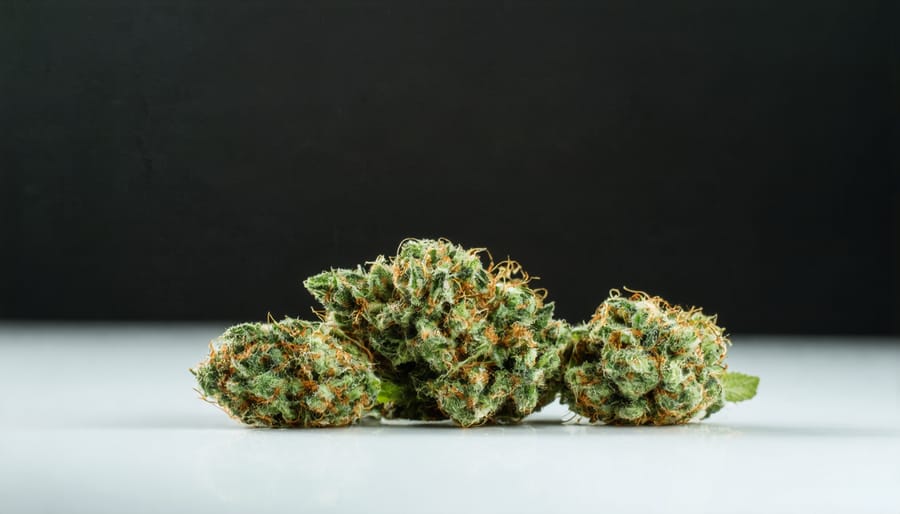 Licensed cannabis product packaging with certification labels and testing information