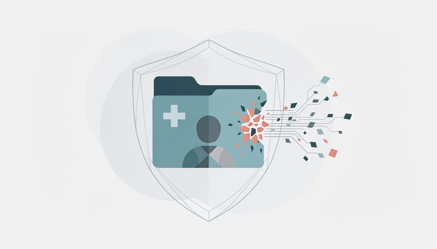 Padlock placed on laptop keyboard symbolizing cybersecurity and data protection