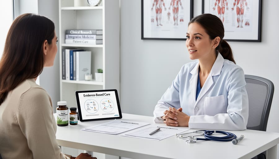 Patient consulting with healthcare provider about integrative medicine options