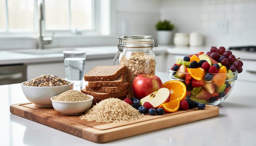 Bowl of oatmeal with fresh berries and honey being drizzled on top
