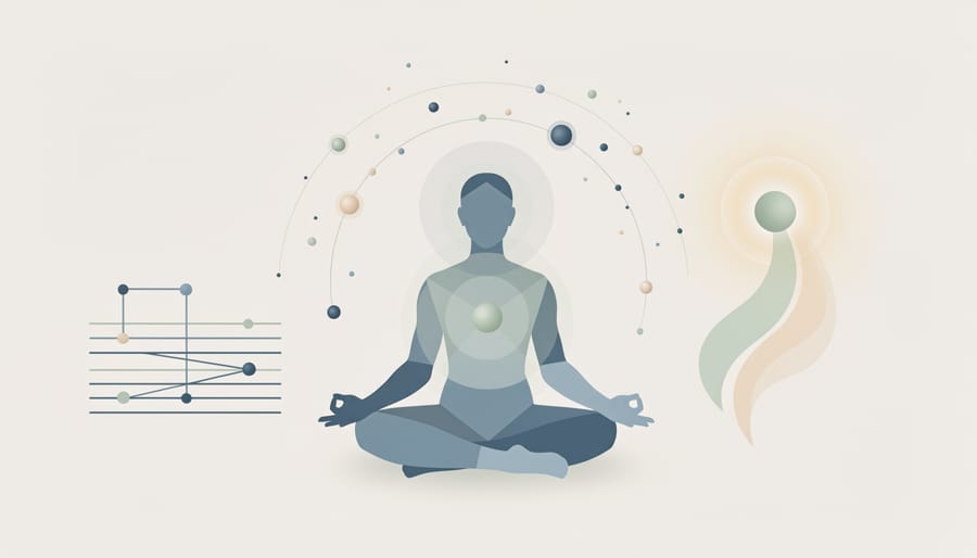 Abstract visualization of quantum physics energy waves and particles