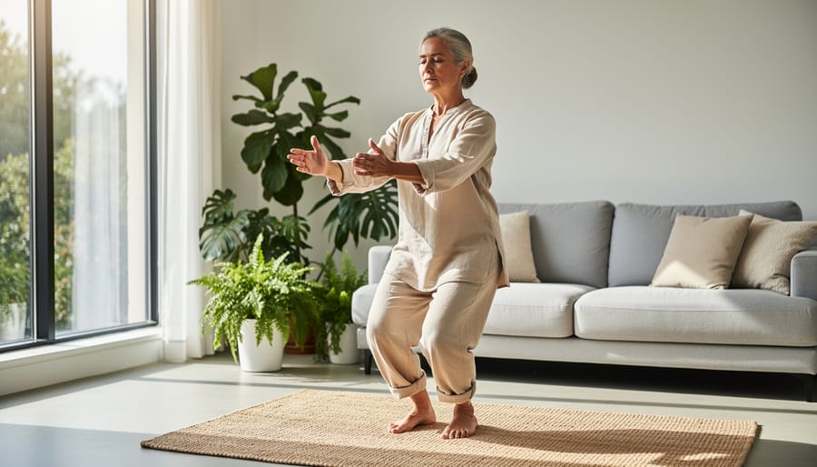 Close-up of person's peaceful face during meditation showing relaxation and mental calm
