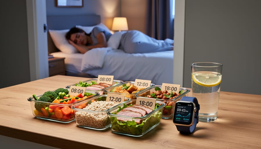 Healthy breakfast plate with whole grains, berries, yogurt and nuts on wooden table