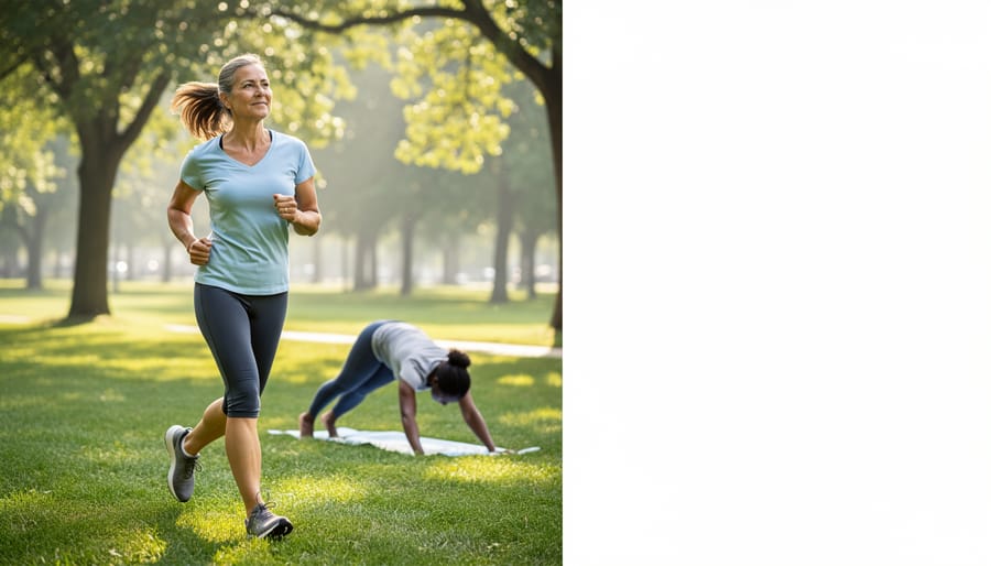 Group of people practicing yoga in bright modern fitness studio