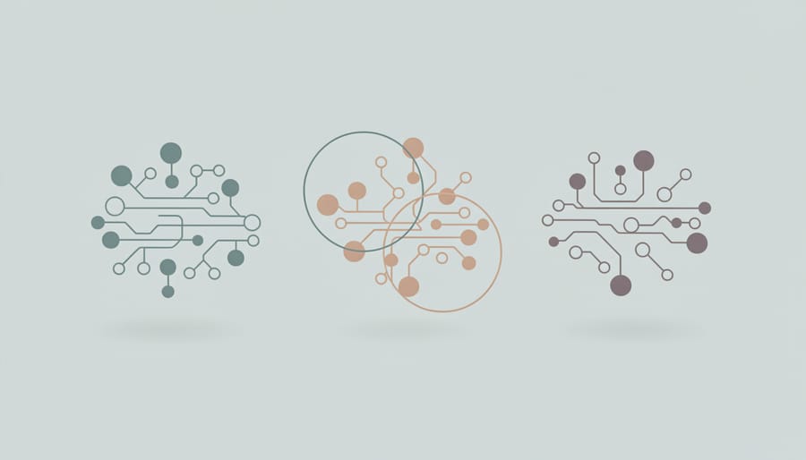 Three glass vials containing different colored liquids representing neurotransmitters on wooden surface