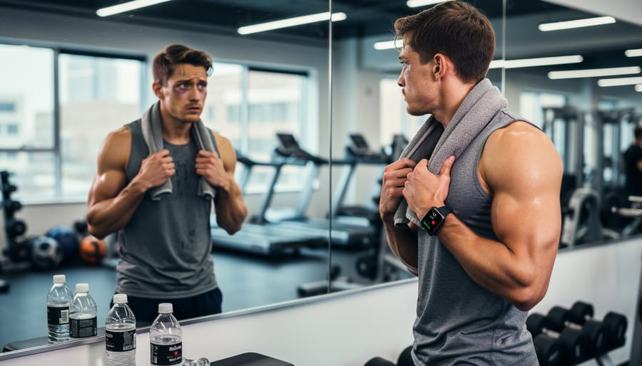 Close-up of person's hands holding their face in contemplative self-reflection