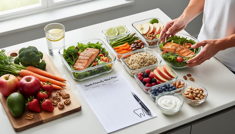 Family eating healthy balanced meal together at dining table