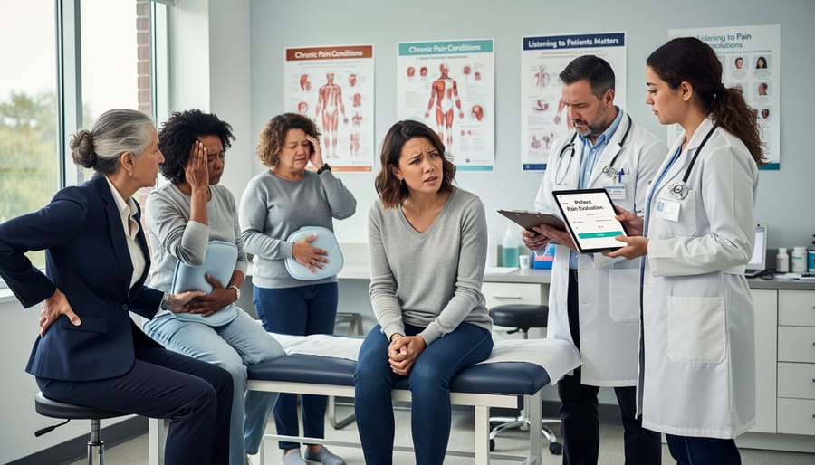 Woman experiencing chronic back pain while sitting on bed