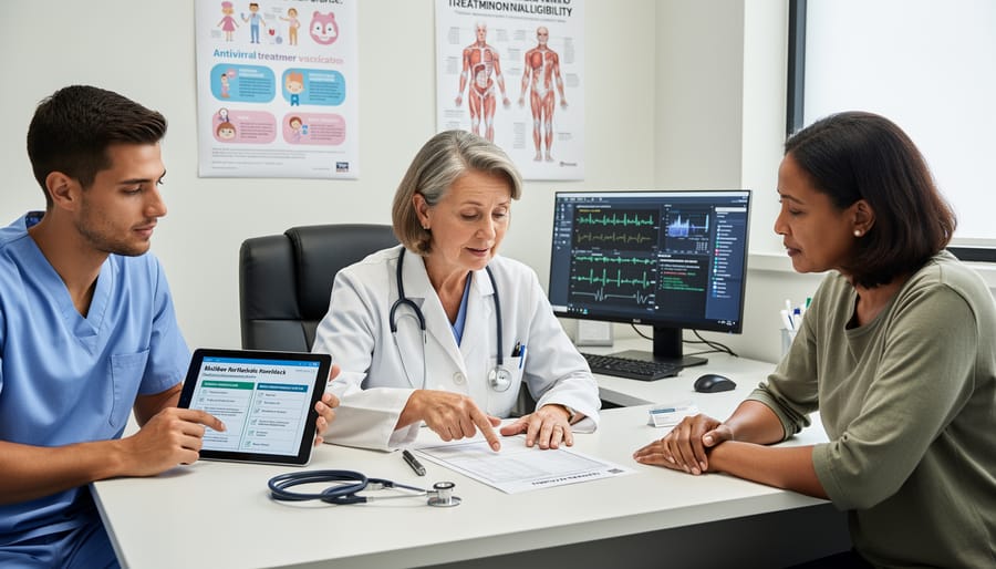 Doctor consulting with patient about COVID-19 treatment options