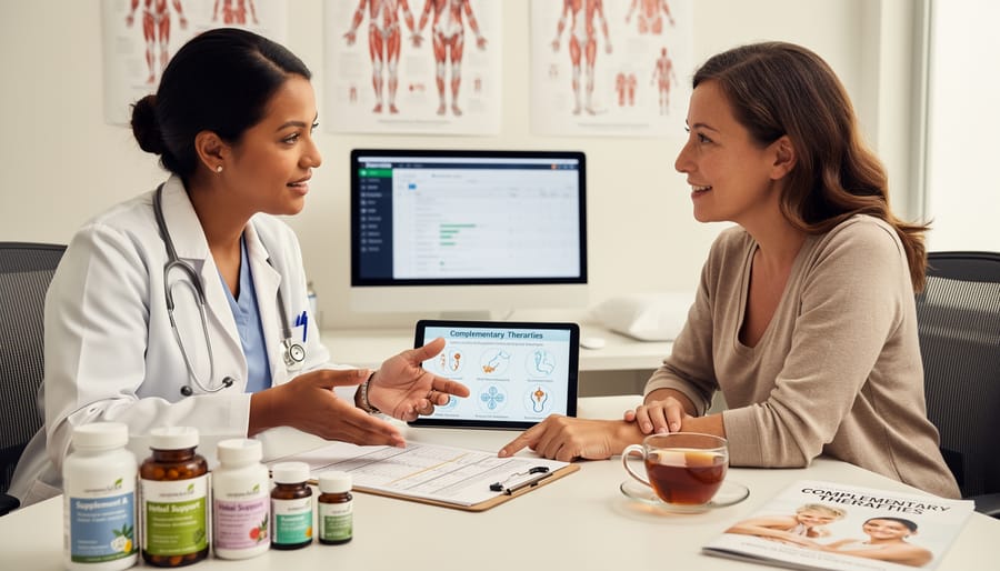 Healthcare provider consulting with patient in medical office setting