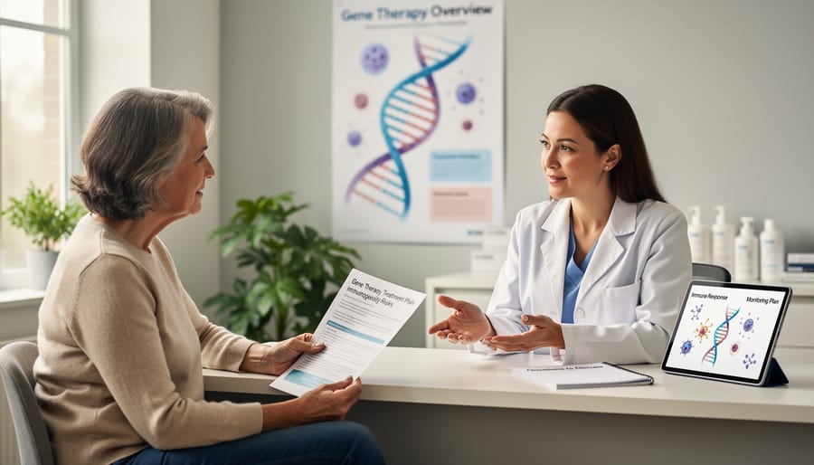 Patient having consultation with doctor about gene therapy treatment options