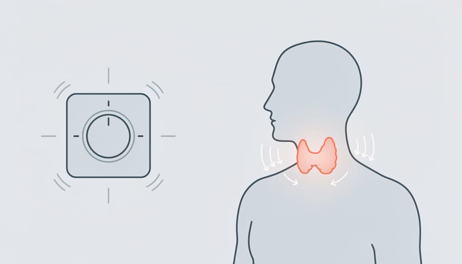 Modern thermostat on wall representing thyroid's role as metabolic regulator