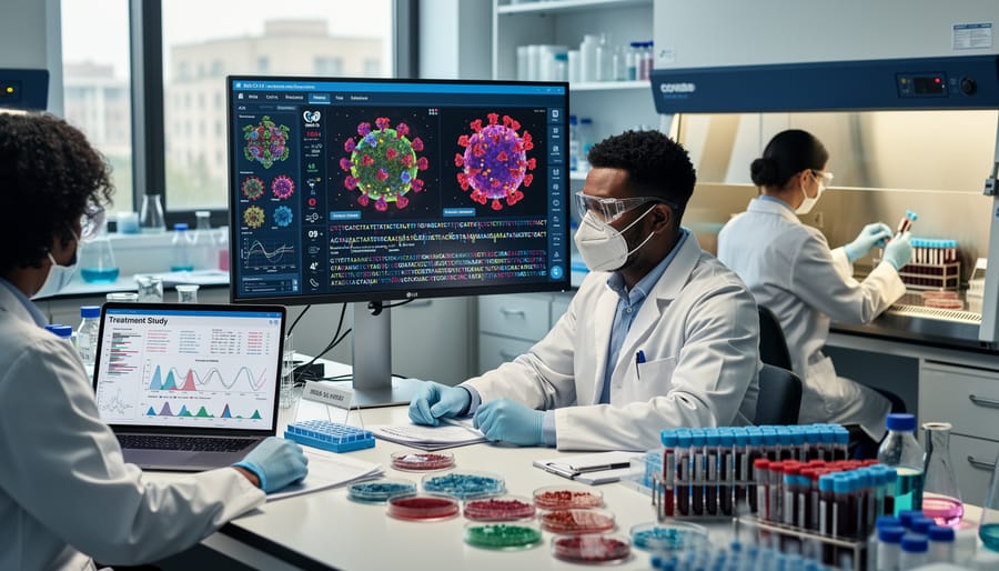 Laboratory scientist examining viral samples for resistance testing