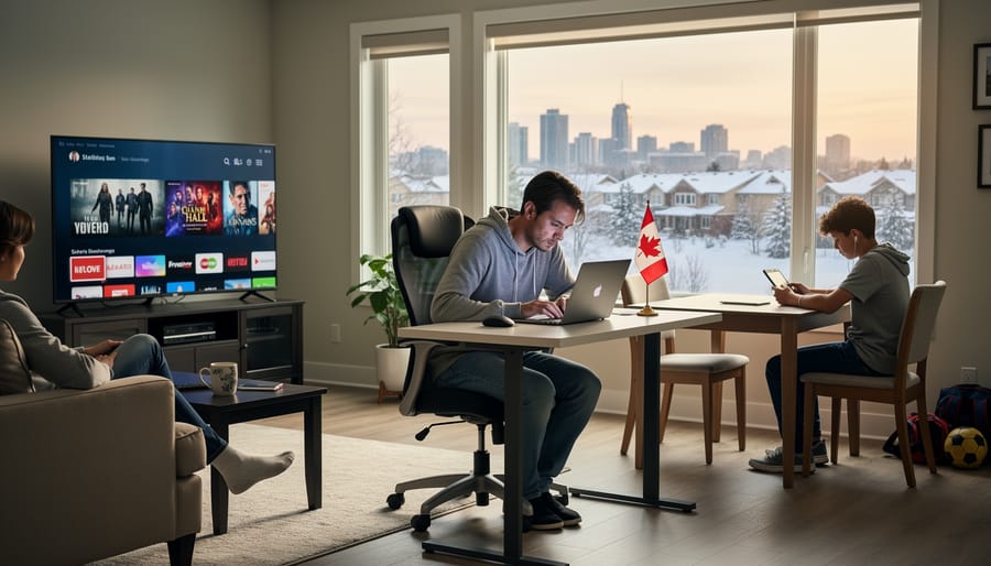 Person sitting at office desk working on computer in natural lighting