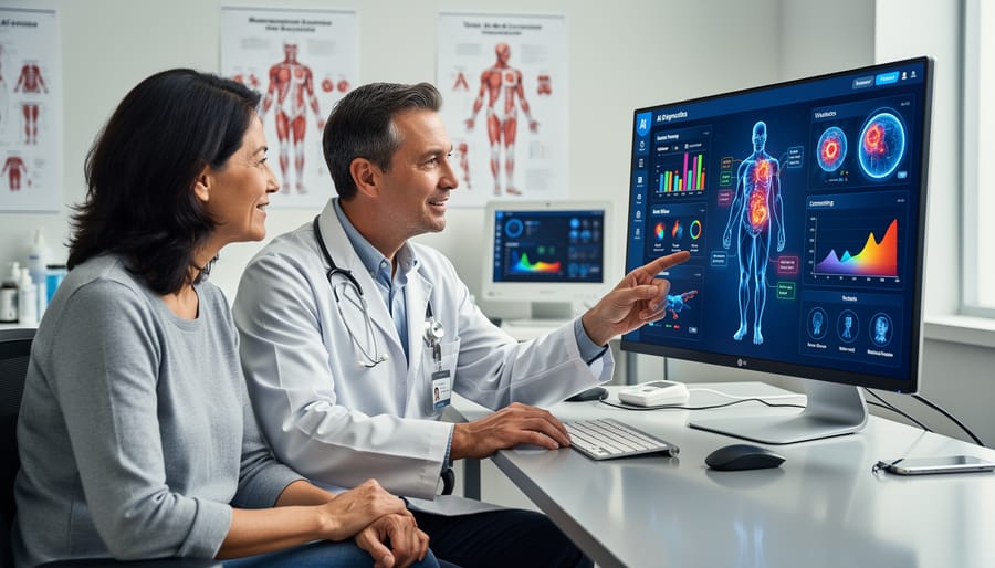 Doctor consulting with patient in modern medical office setting