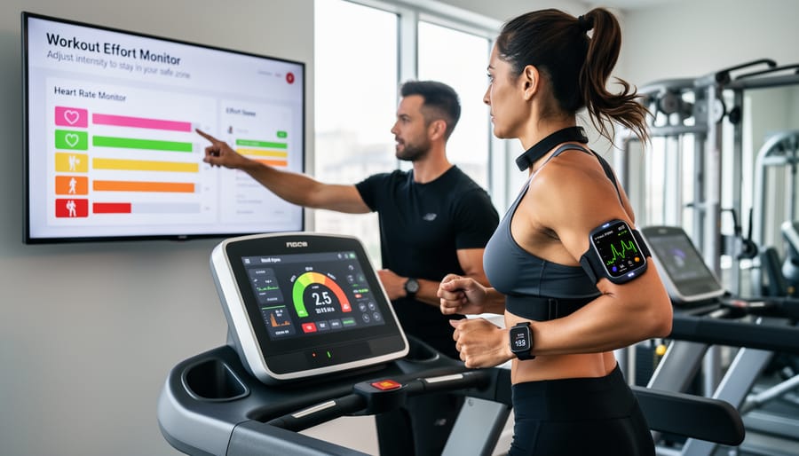 Heart-rate monitor on a cyclist’s wrist during outdoor training